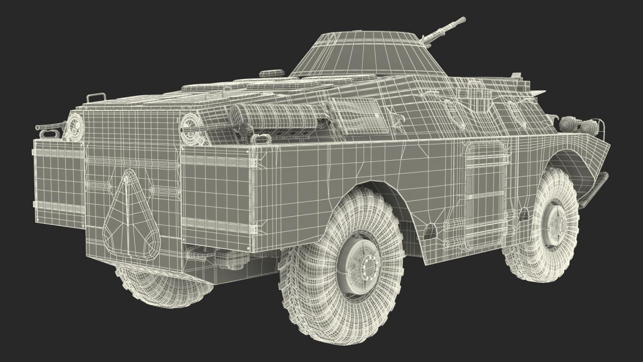 3D BRDM 2 Amphibious Vehicle Green Rigged model