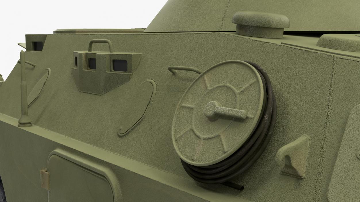 3D BRDM 2 Amphibious Vehicle Green Rigged model