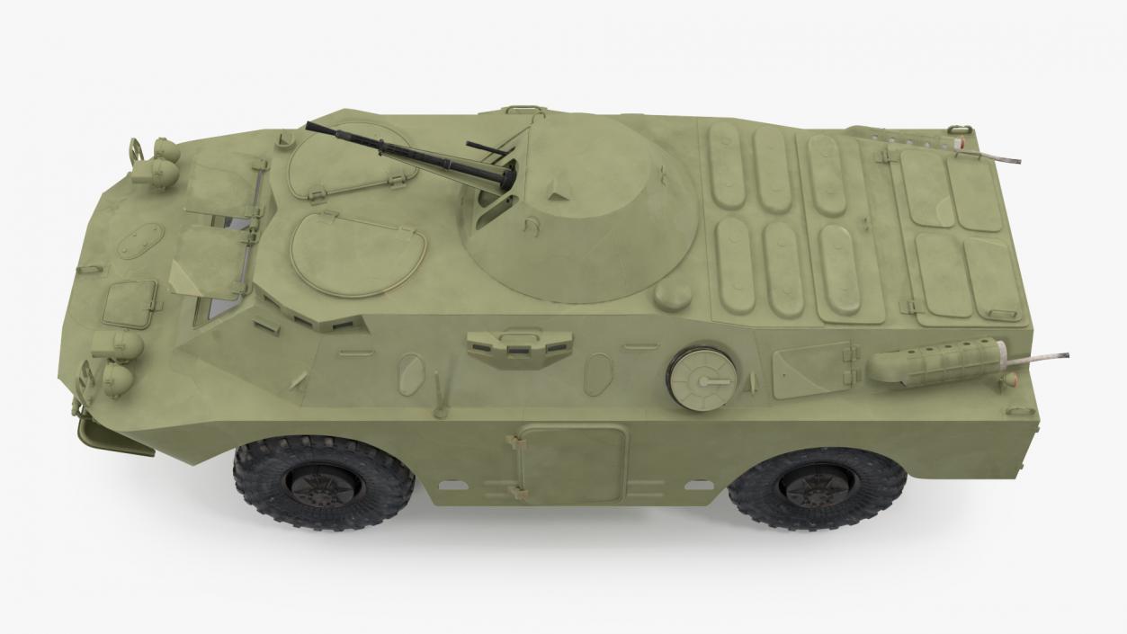 3D BRDM 2 Amphibious Vehicle Green Rigged model