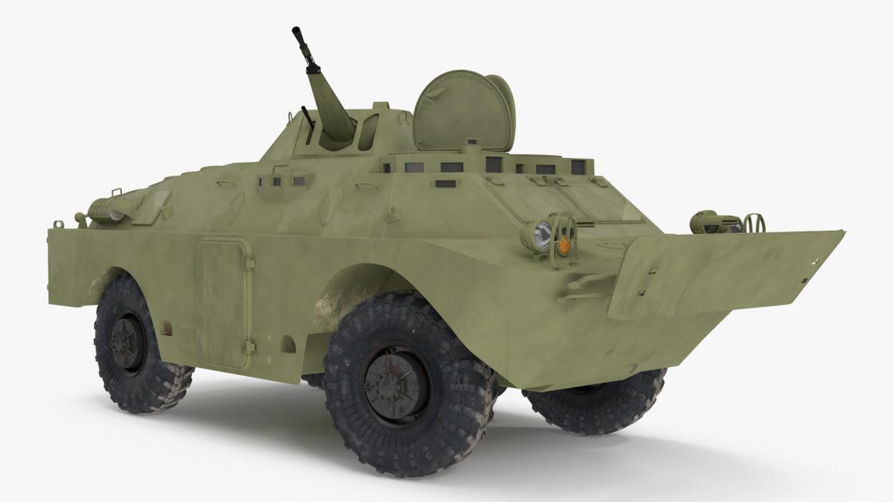 3D BRDM 2 Amphibious Vehicle Green Rigged model