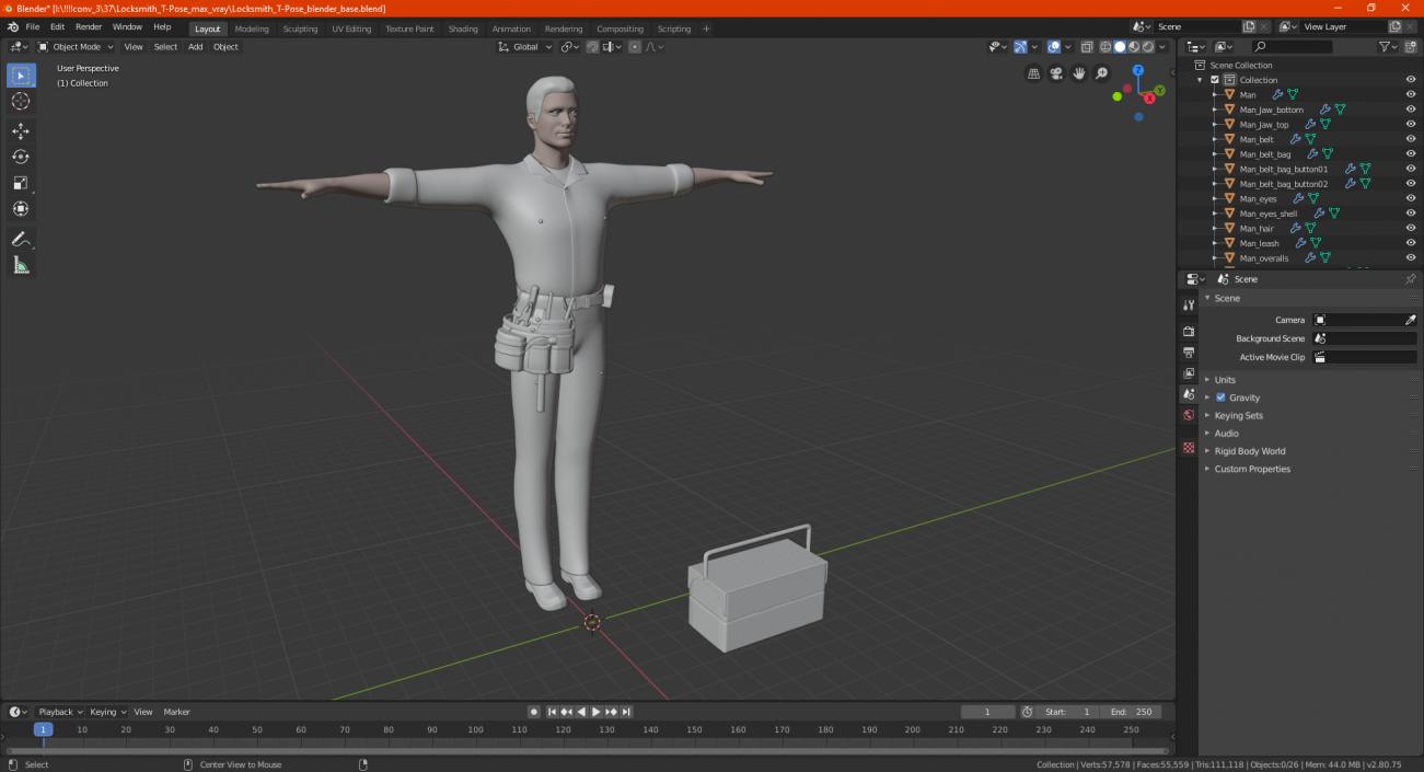 3D Locksmith T-Pose