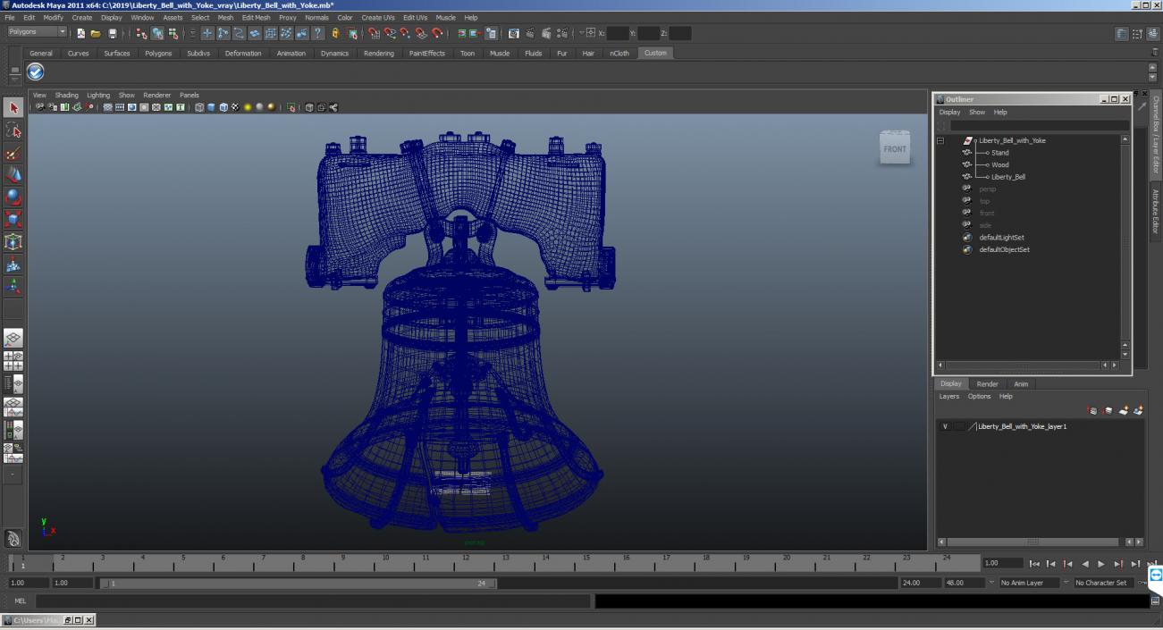 Liberty Bell with Yoke 3D