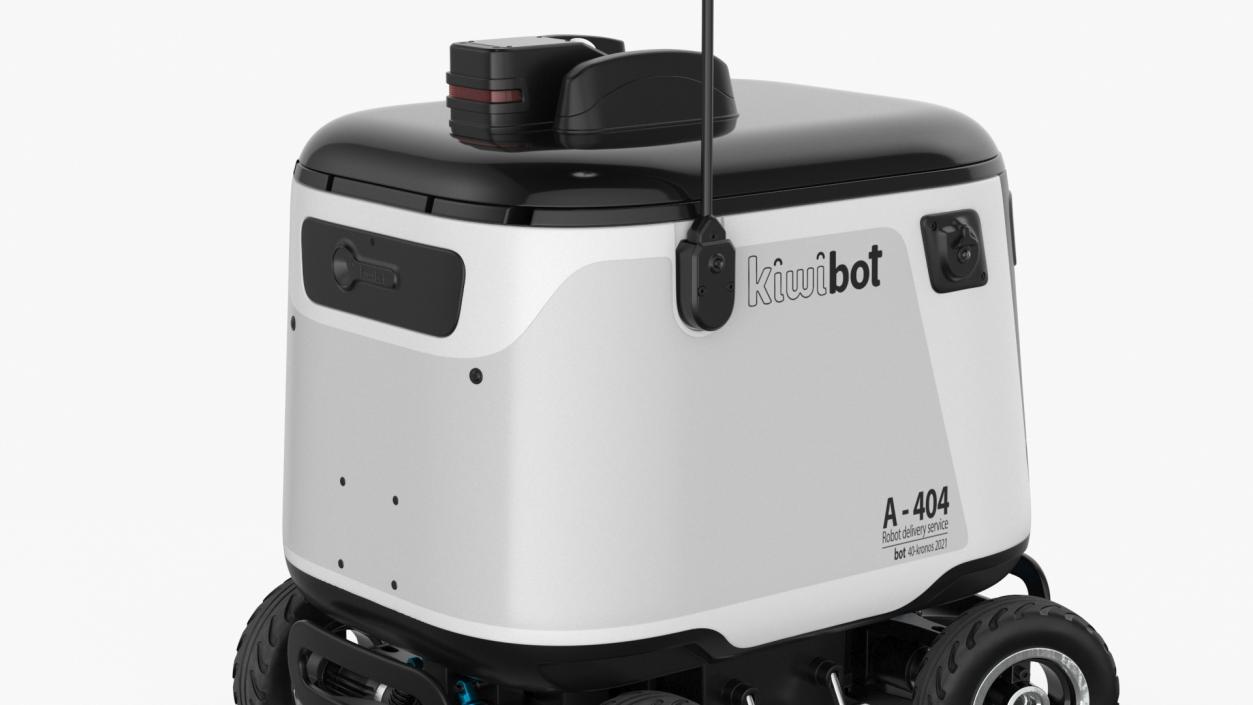 3D Kiwibot Delivery Robot White Off Rigged for Cinema 4D model