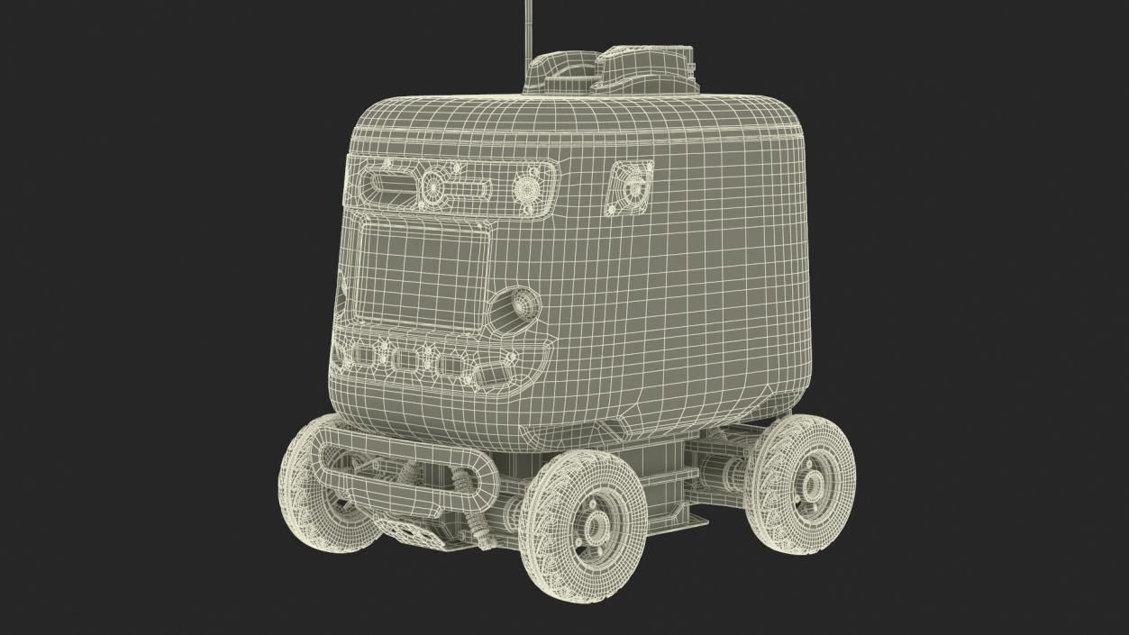 3D Kiwibot Delivery Robot White Off Rigged for Cinema 4D model