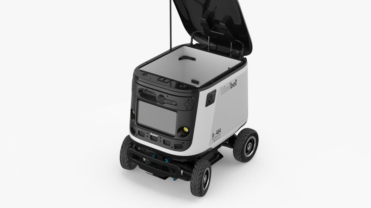 3D Kiwibot Delivery Robot White Off Rigged for Cinema 4D model