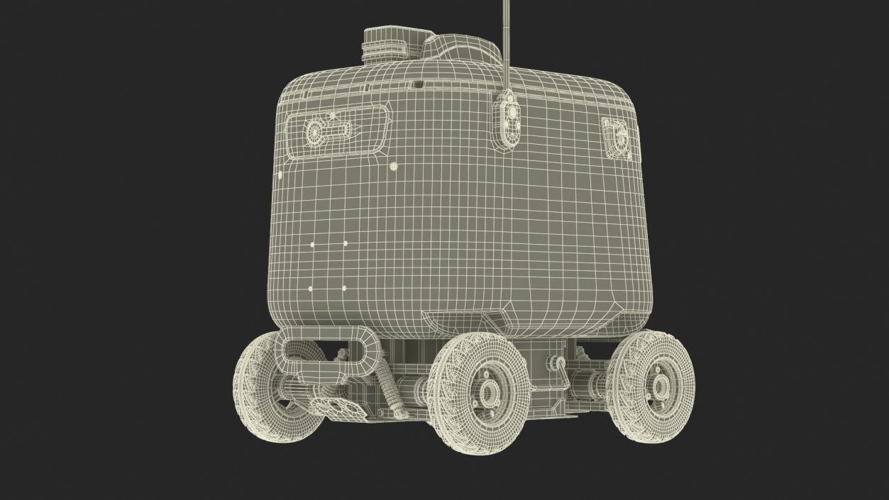 3D Kiwibot Delivery Robot White Off Rigged for Cinema 4D model