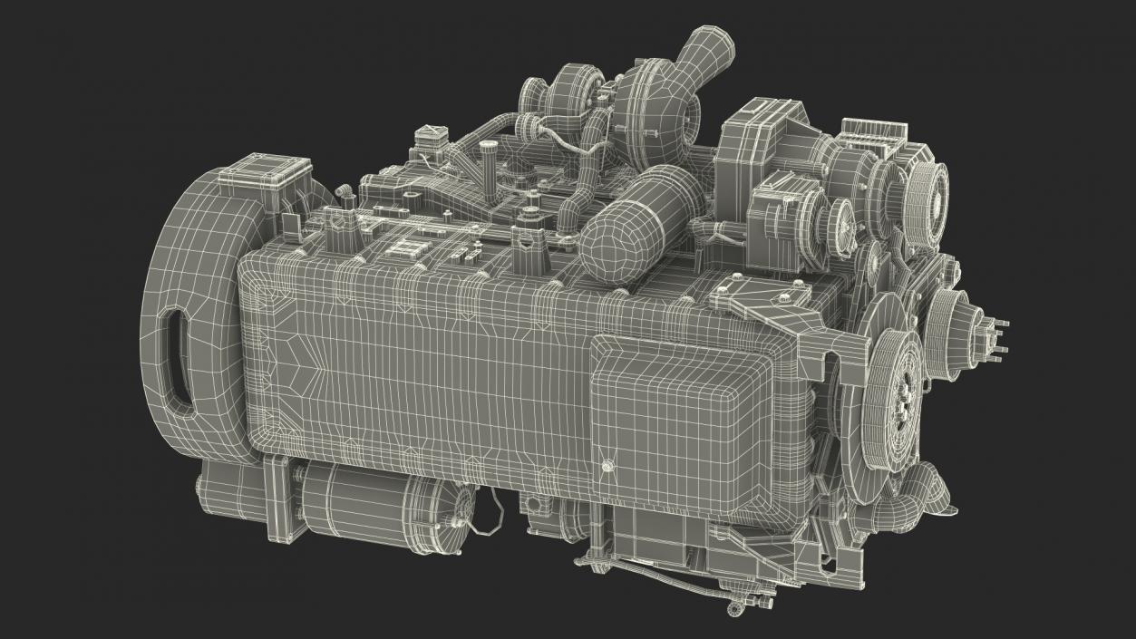 3D Tractor Diesel Engine