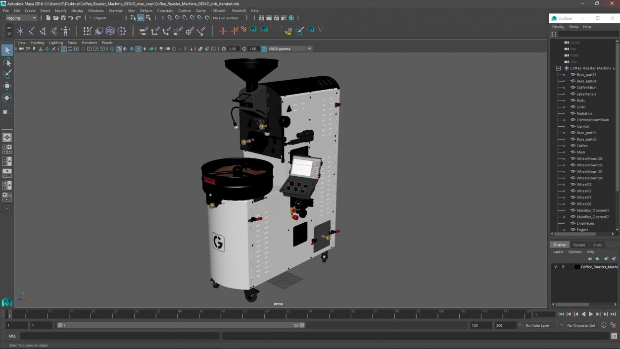 3D Coffee Roaster Machine GENIO model