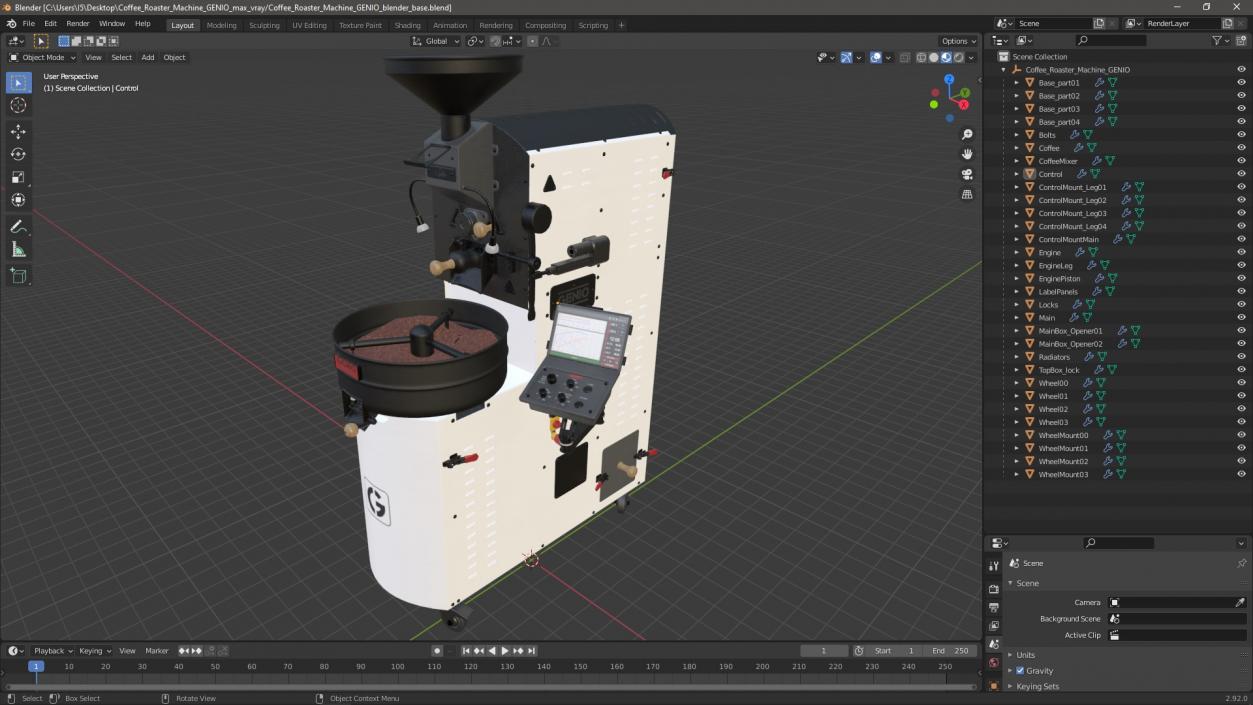 3D Coffee Roaster Machine GENIO model