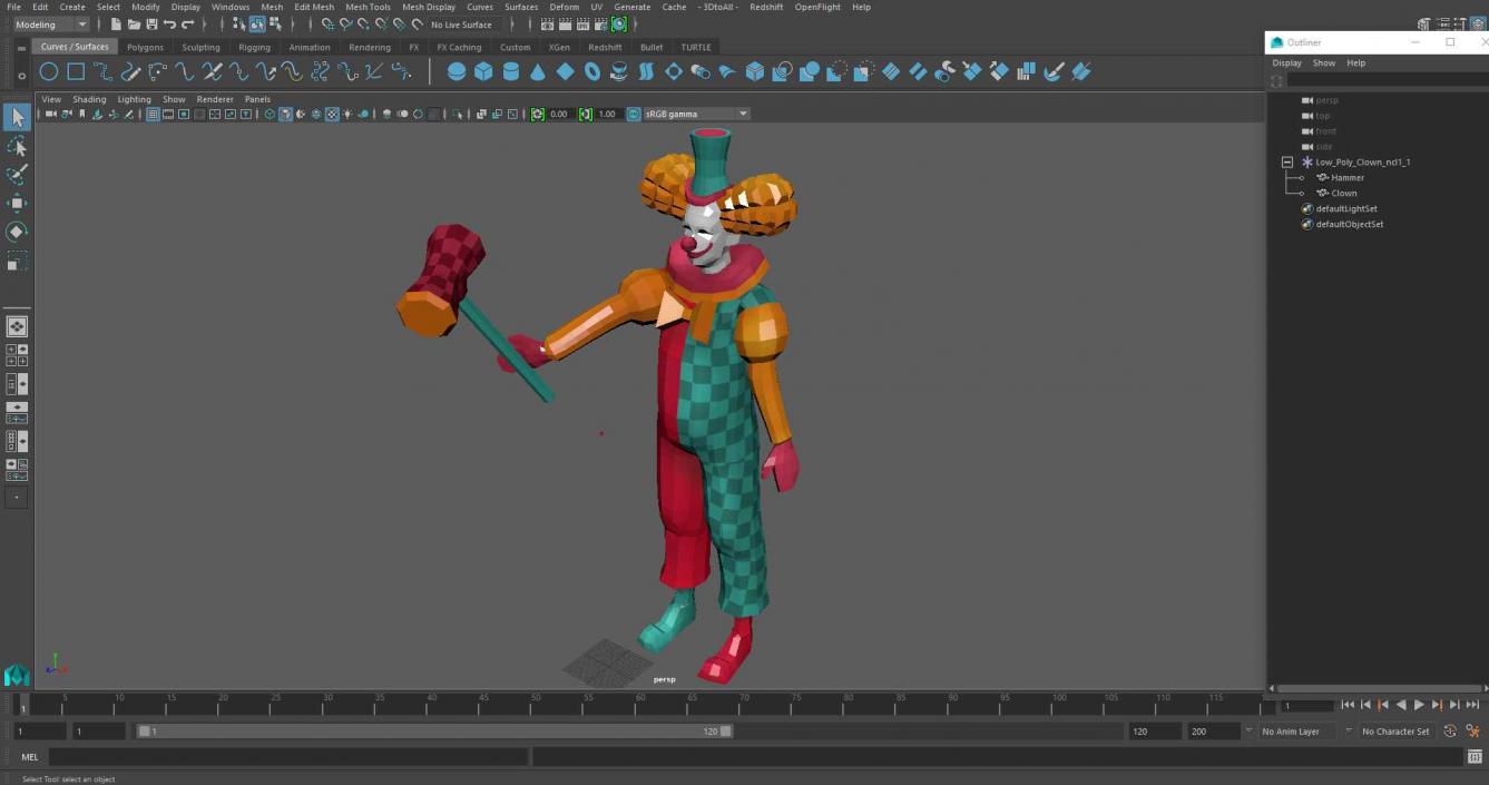 Low Poly Clown 3D model