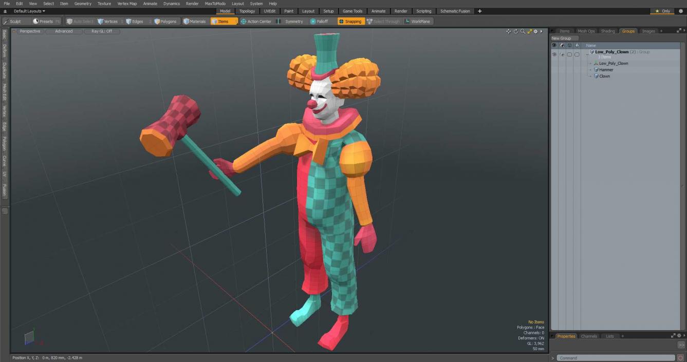 Low Poly Clown 3D model