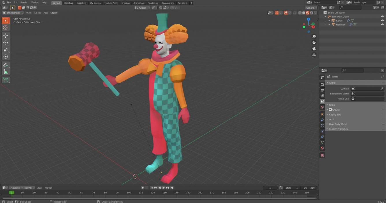 Low Poly Clown 3D model