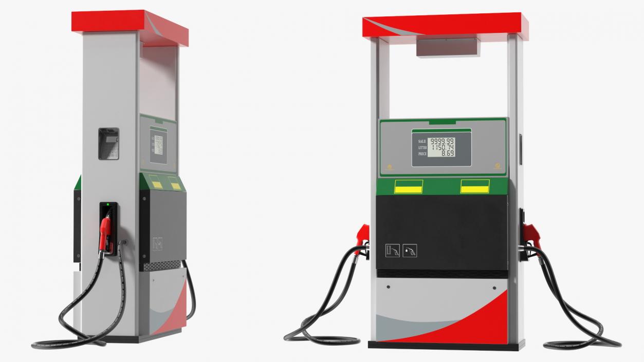 3D Petrol Pump Two Nozzles model