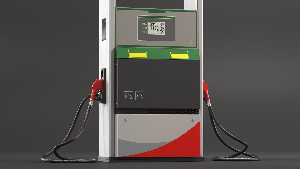 3D Petrol Pump Two Nozzles model