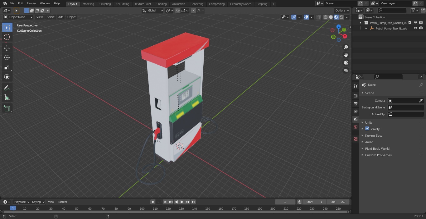 3D Petrol Pump Two Nozzles model