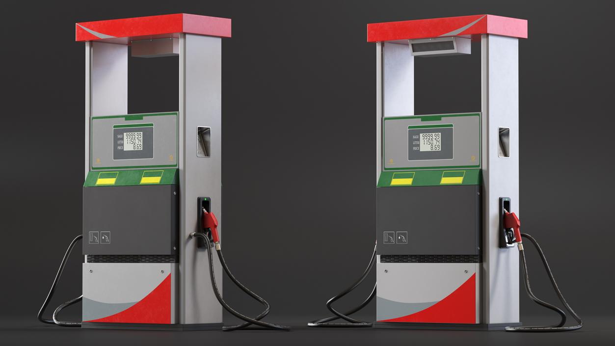 3D Petrol Pump Two Nozzles model