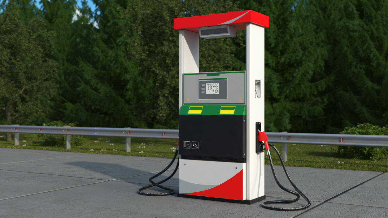 3D Petrol Pump Two Nozzles model