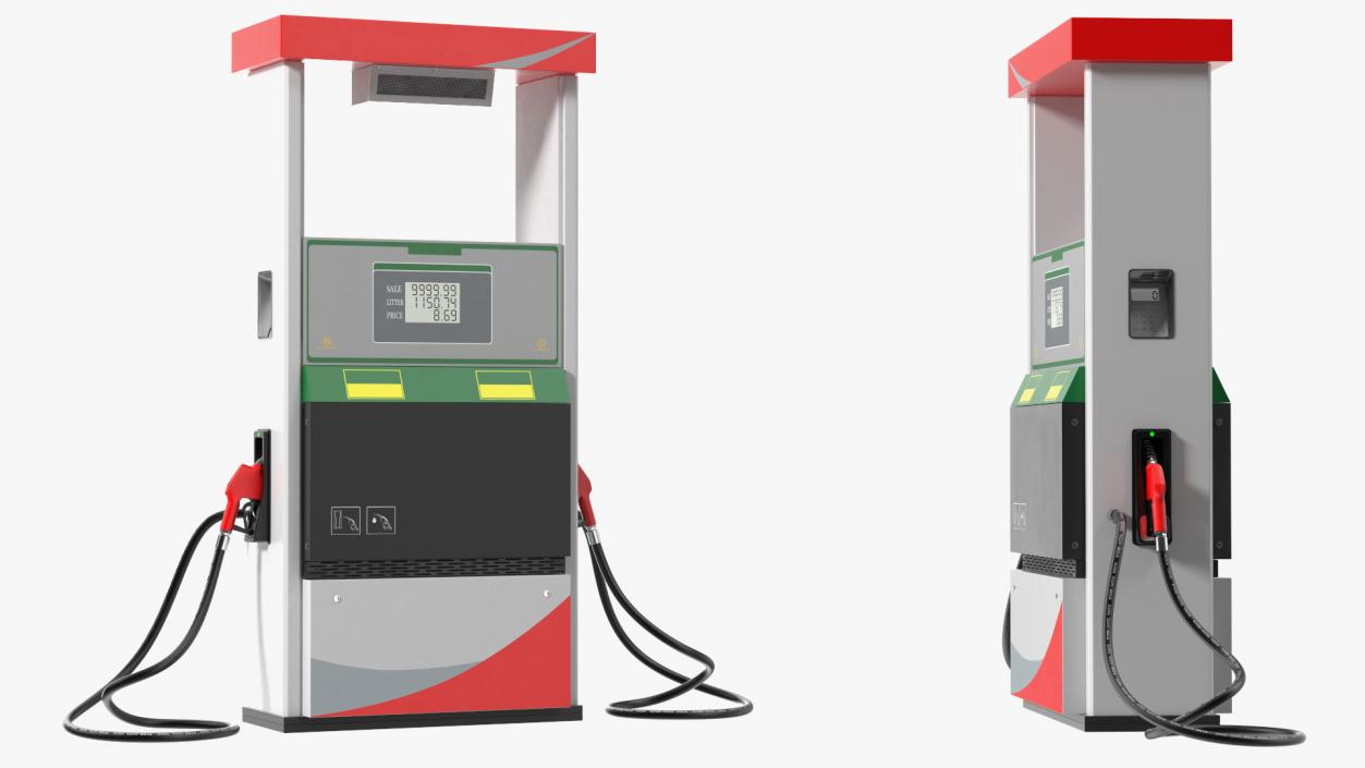 3D Petrol Pump Two Nozzles model