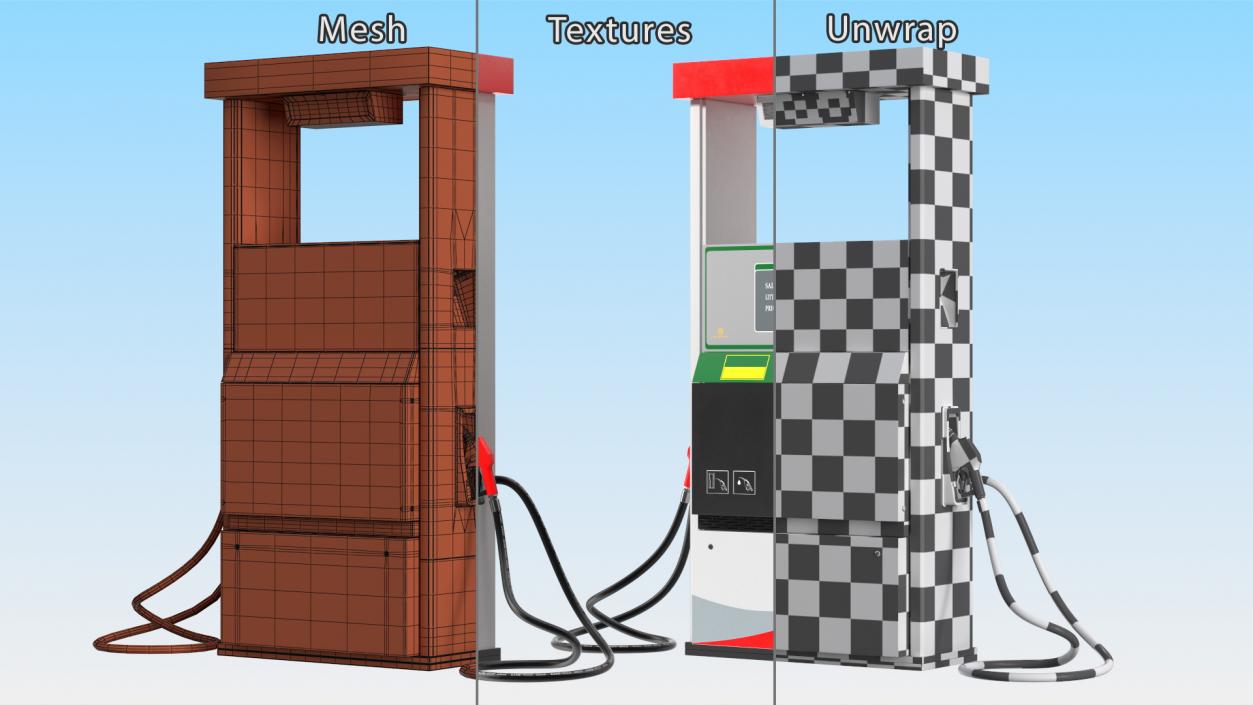 3D Petrol Pump Two Nozzles model