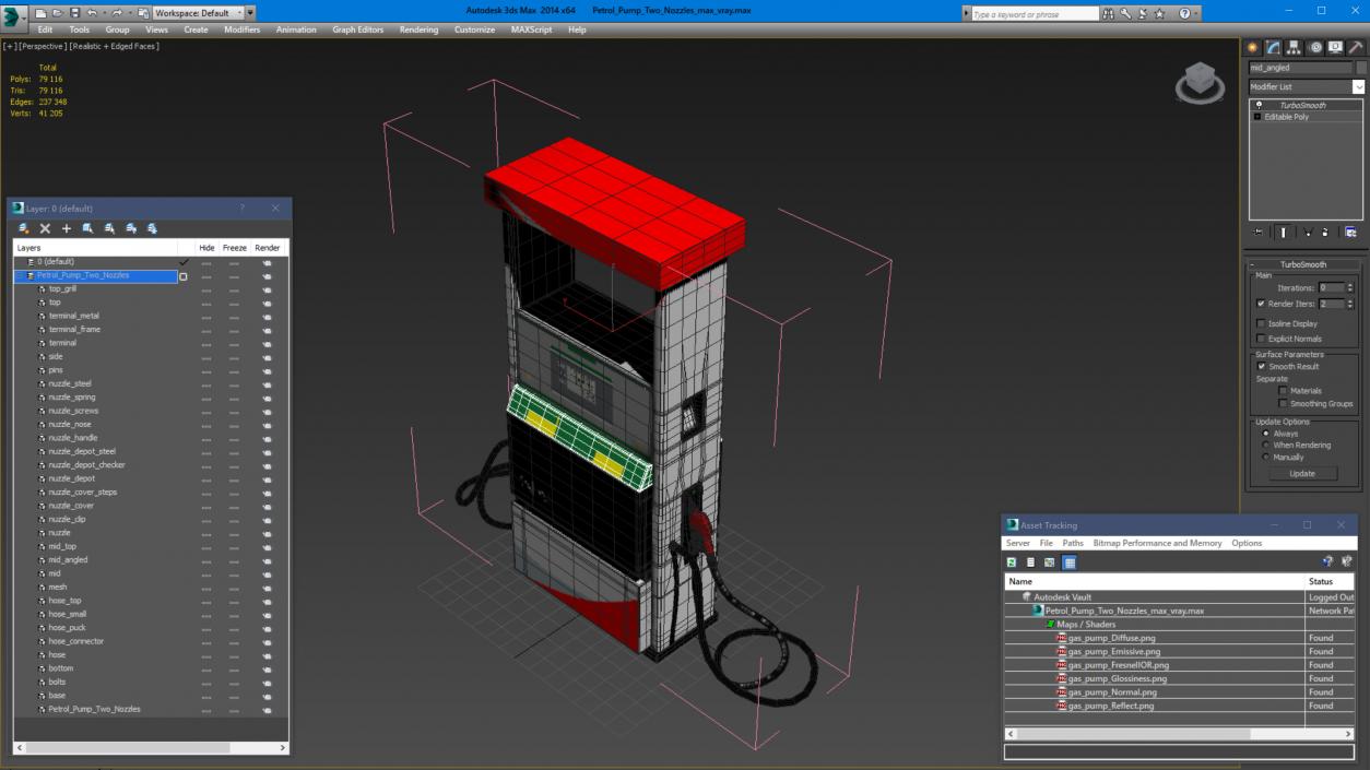 3D Petrol Pump Two Nozzles model