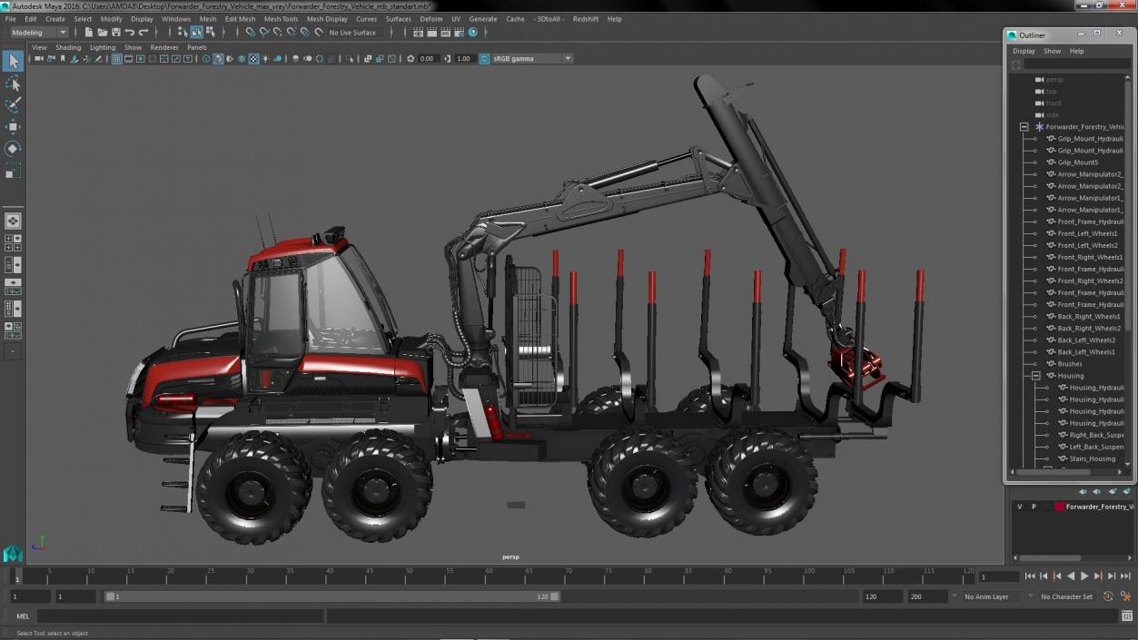 3D Forwarder Forestry Vehicle