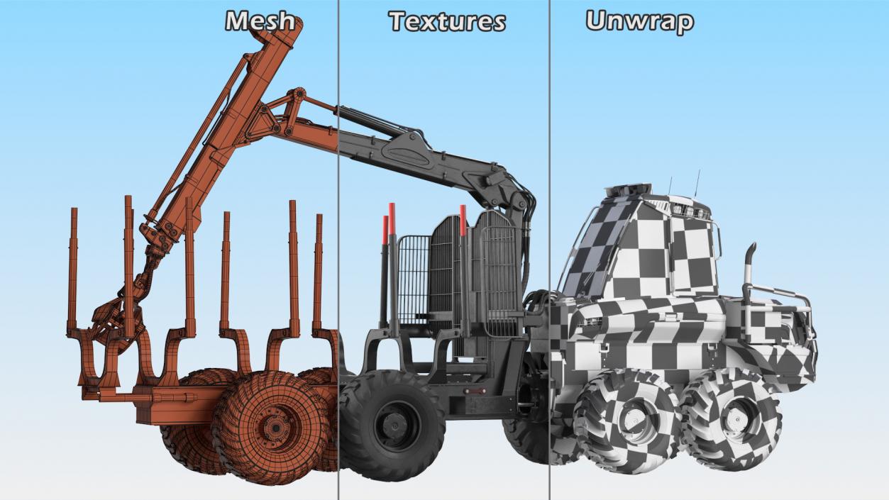 3D Forwarder Forestry Vehicle