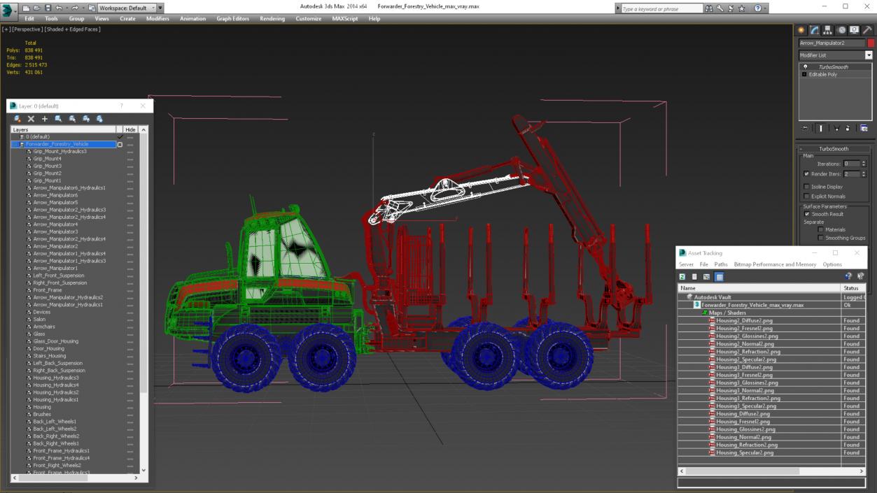 3D Forwarder Forestry Vehicle