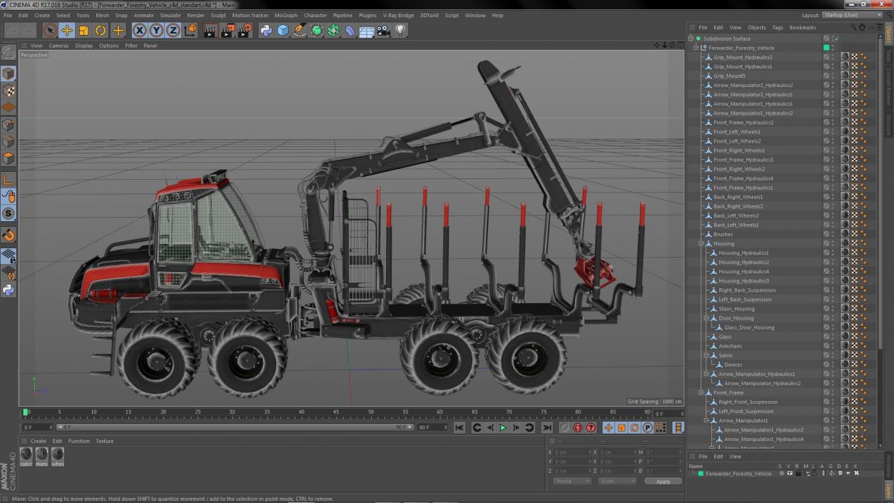 3D Forwarder Forestry Vehicle