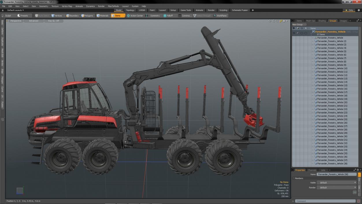 3D Forwarder Forestry Vehicle