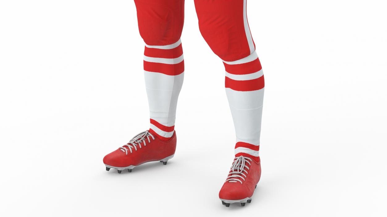 3D Man Red Uniform T-Pose American Football Players model