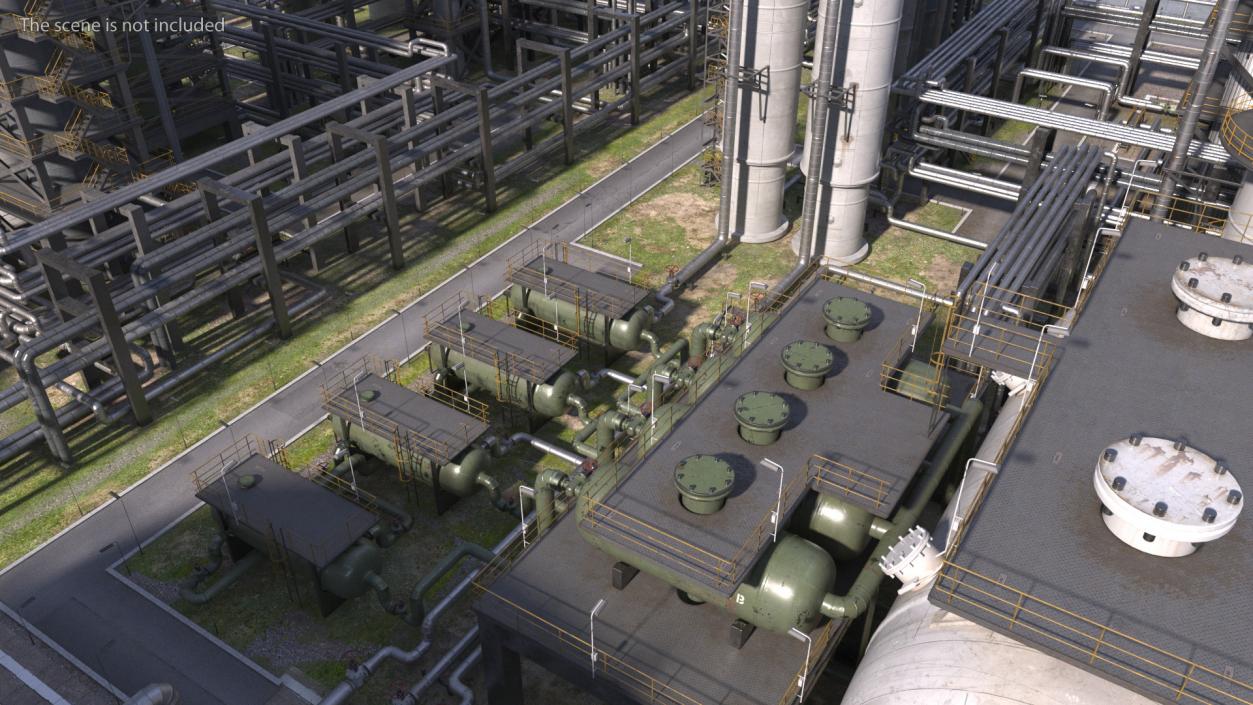 Weathered Oil Refinery 3D