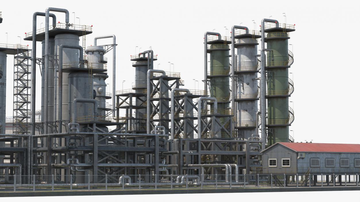 Weathered Oil Refinery 3D