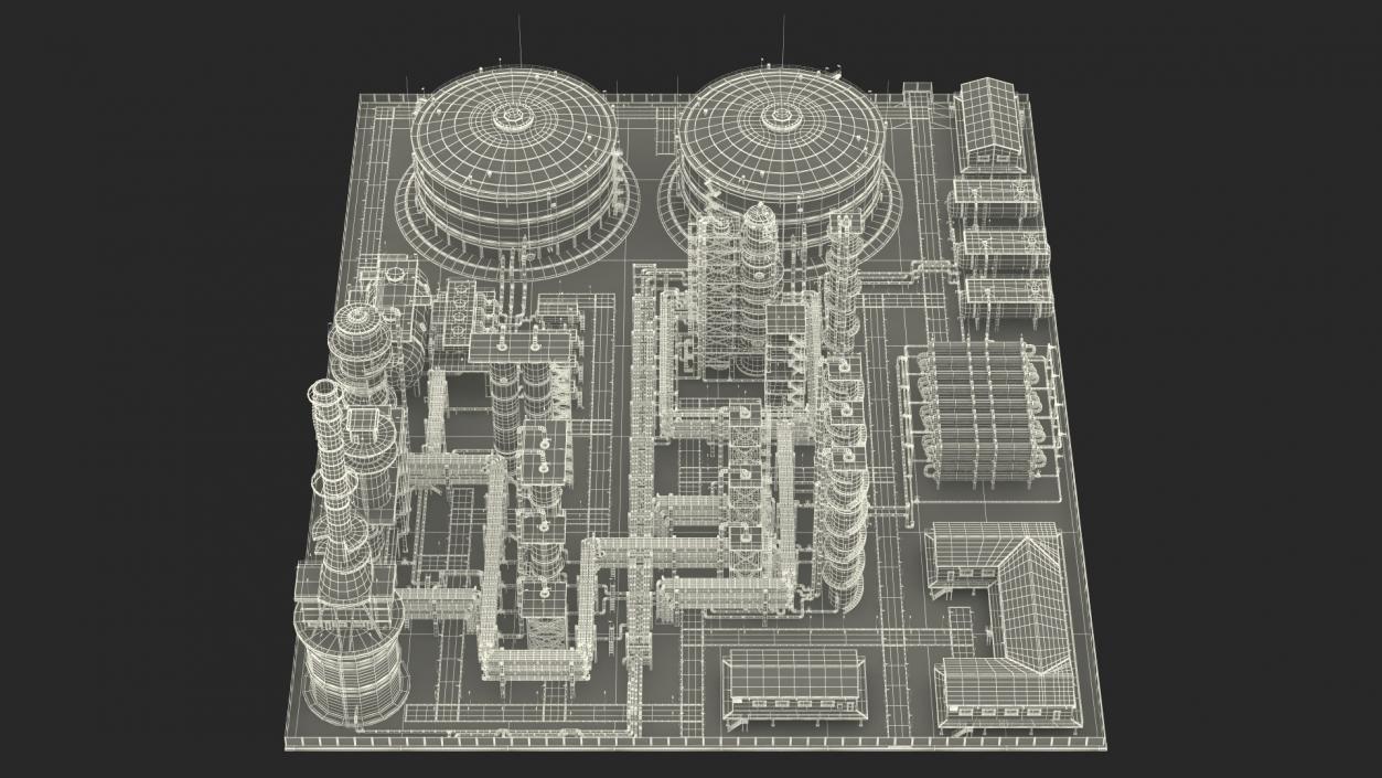 Weathered Oil Refinery 3D