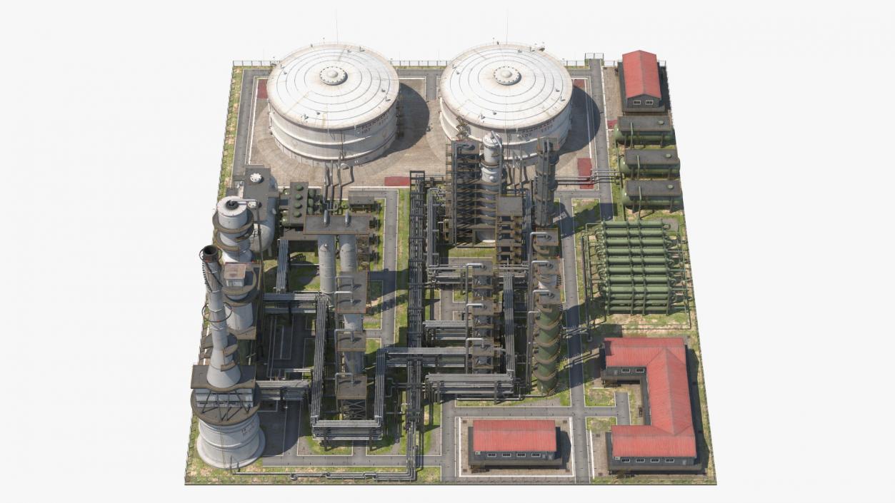 Weathered Oil Refinery 3D