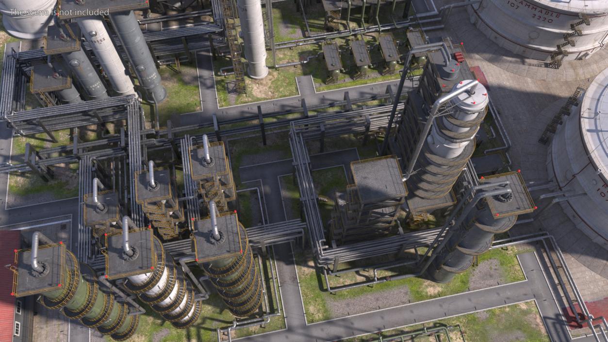 Weathered Oil Refinery 3D