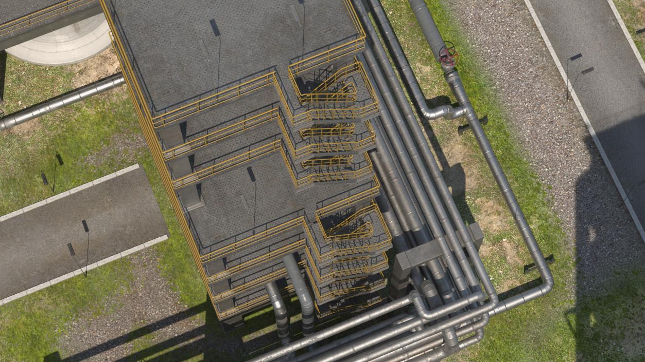 Weathered Oil Refinery 3D