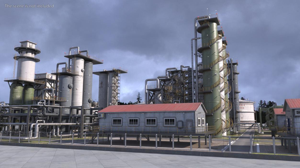 Weathered Oil Refinery 3D