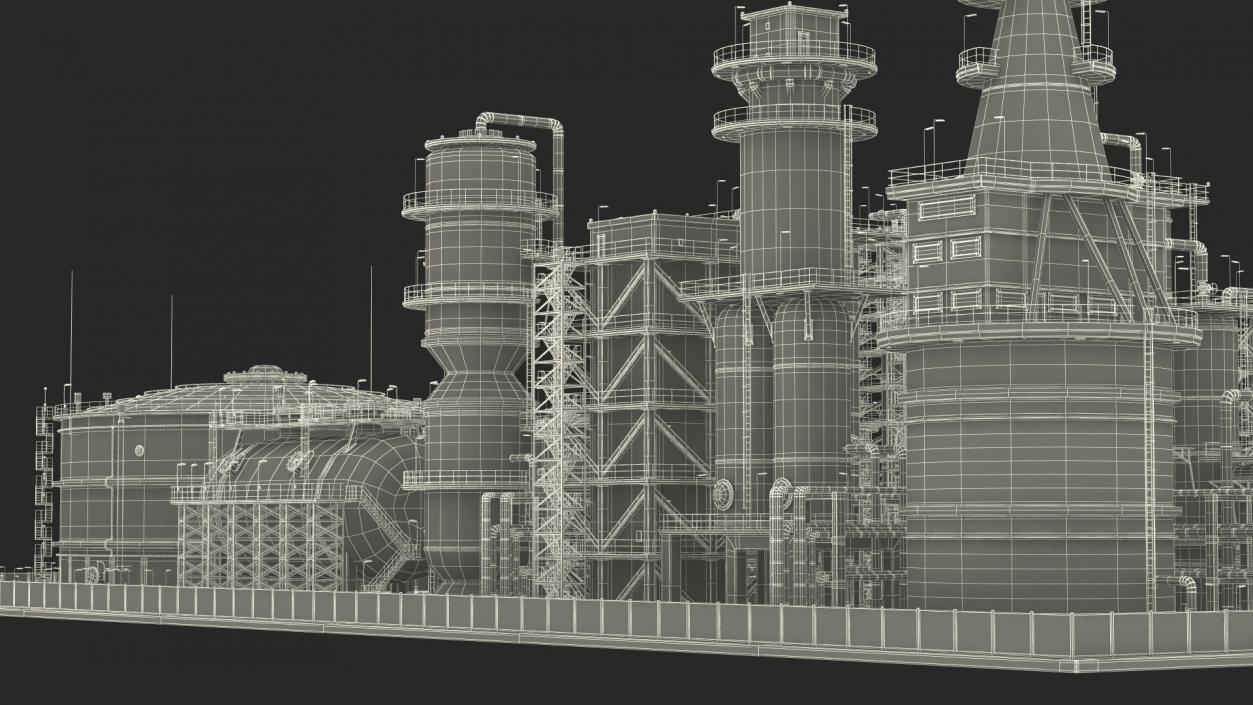 Weathered Oil Refinery 3D