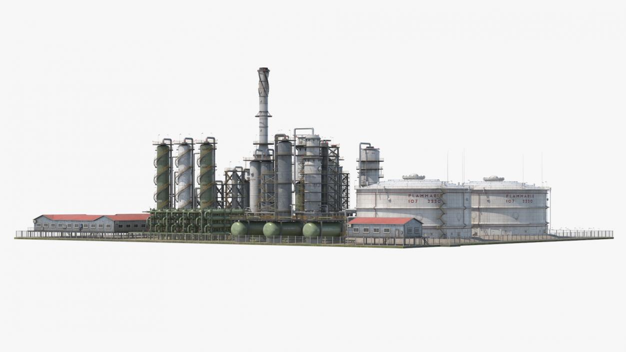 Weathered Oil Refinery 3D