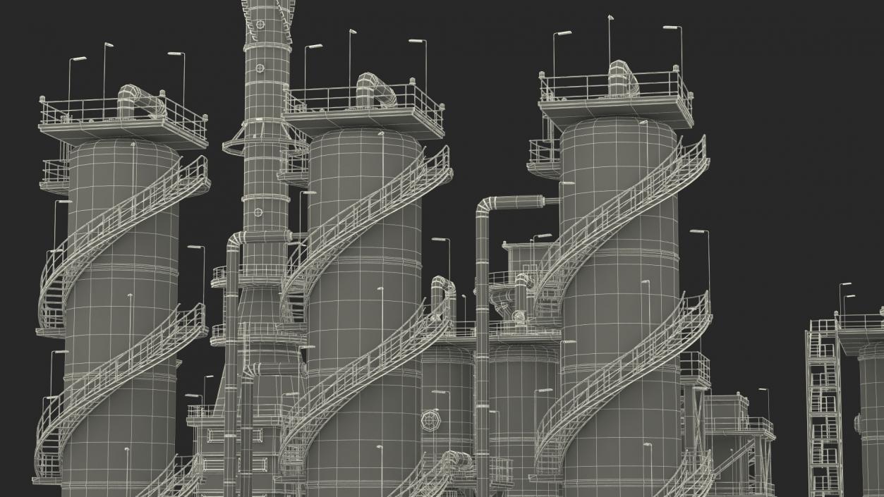 Weathered Oil Refinery 3D