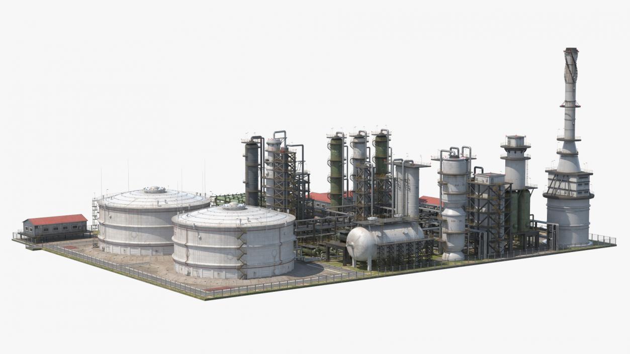 Weathered Oil Refinery 3D