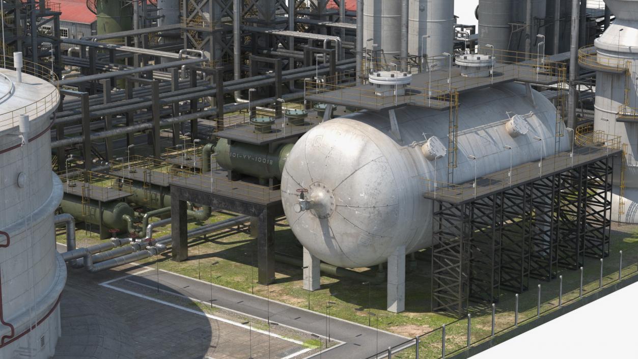 Weathered Oil Refinery 3D