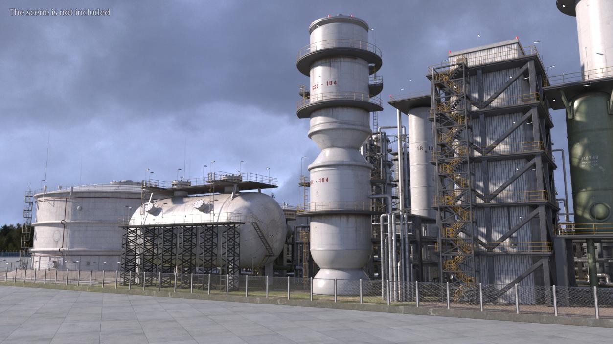 Weathered Oil Refinery 3D