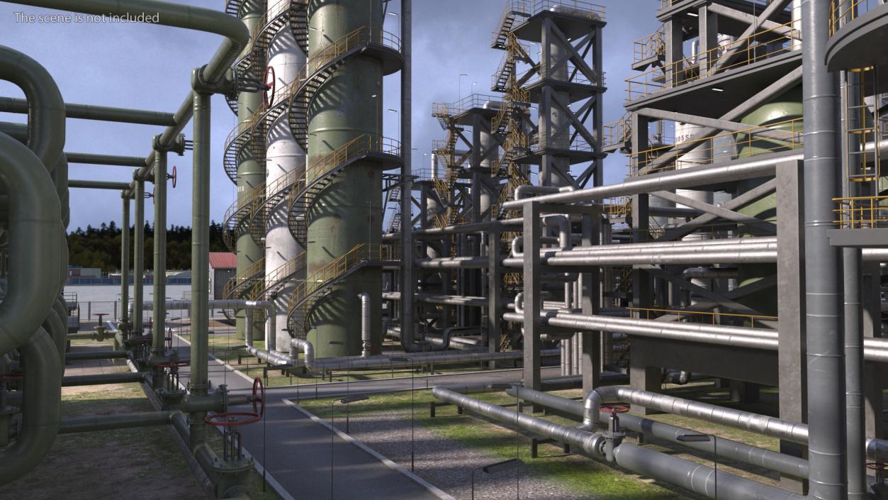 Weathered Oil Refinery 3D