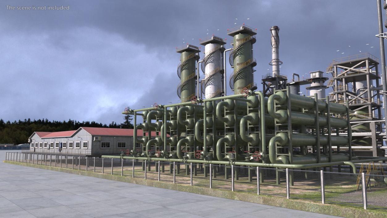 Weathered Oil Refinery 3D