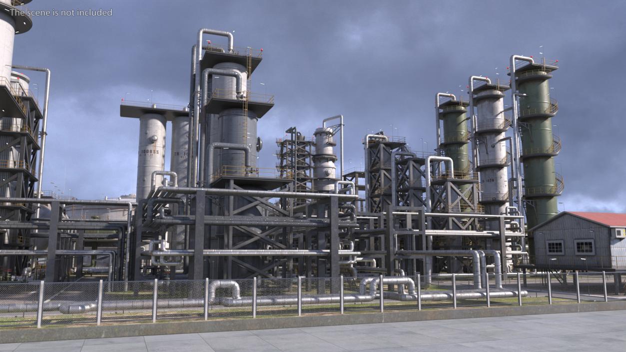 Weathered Oil Refinery 3D