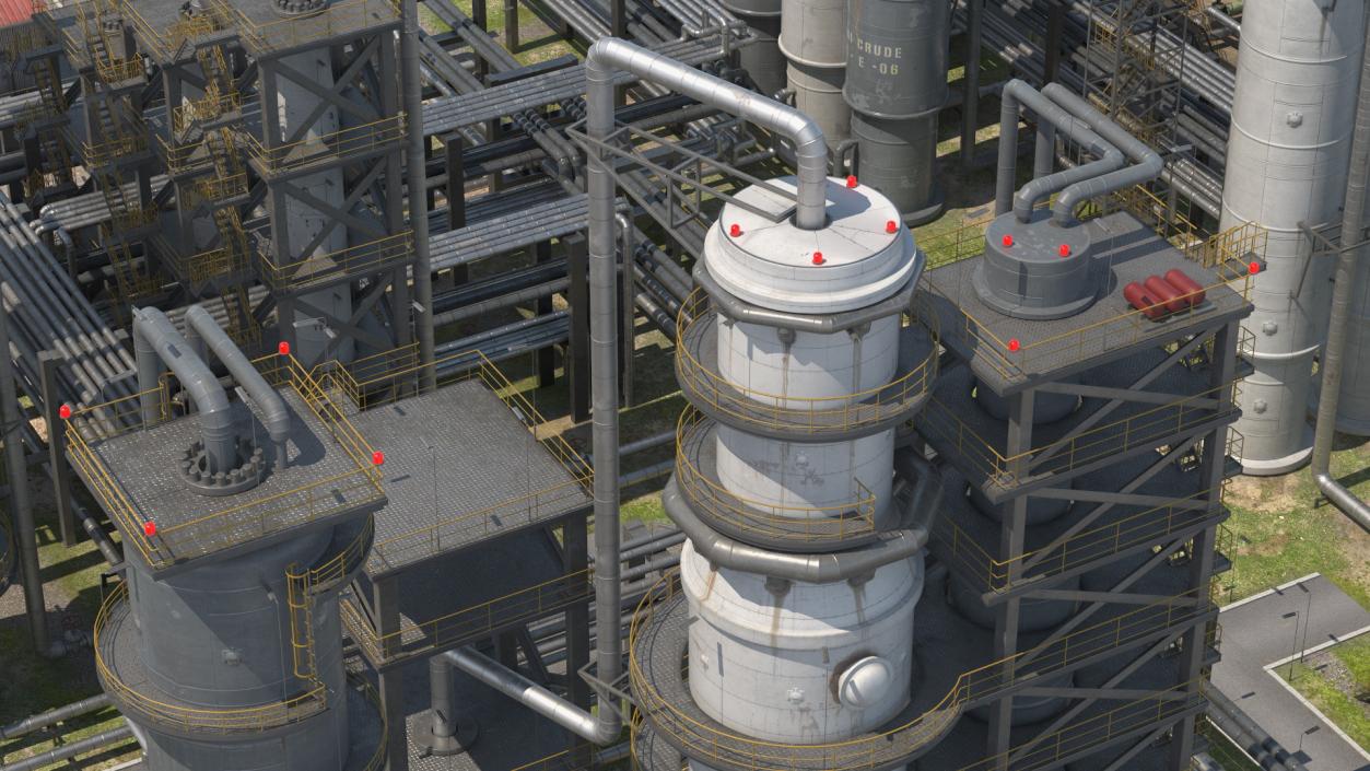 Weathered Oil Refinery 3D