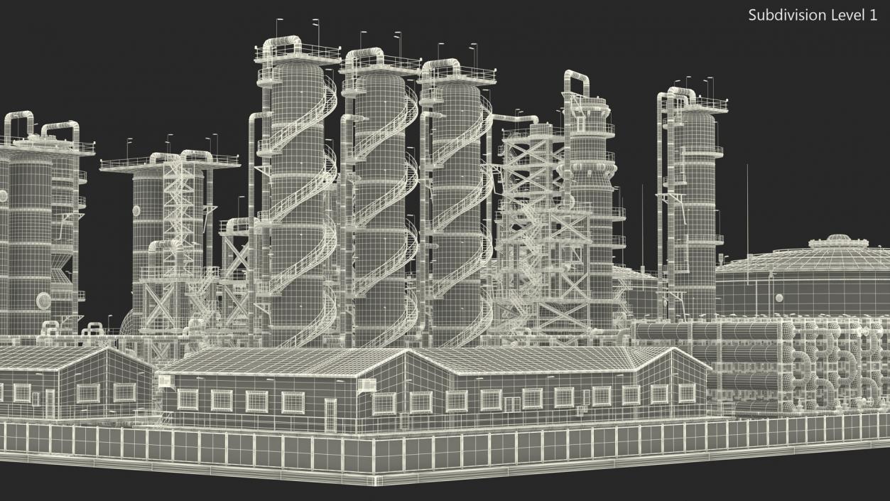 Weathered Oil Refinery 3D