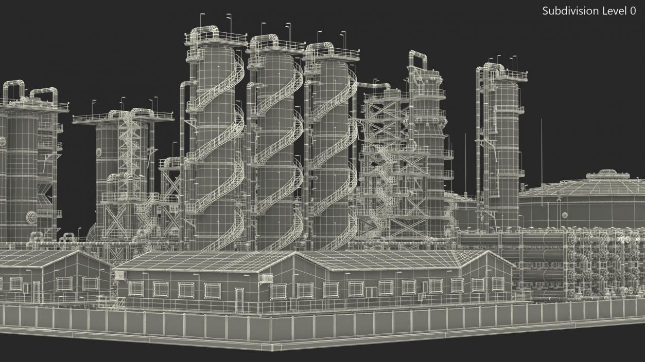 Weathered Oil Refinery 3D