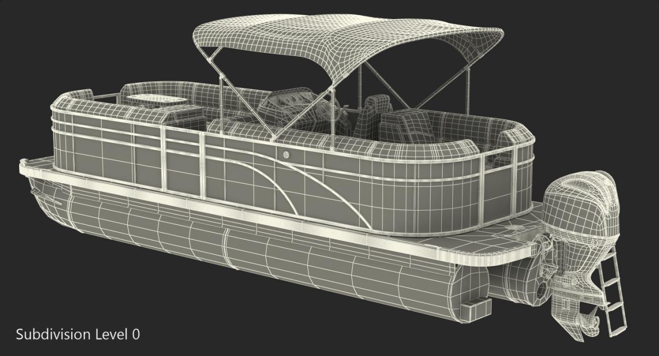 3D Trimaran Pontoon Boat